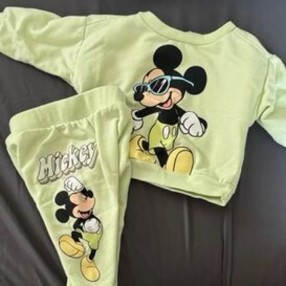 Kids Mickey Mouse Chandal Set - Light Green 3-6 mo